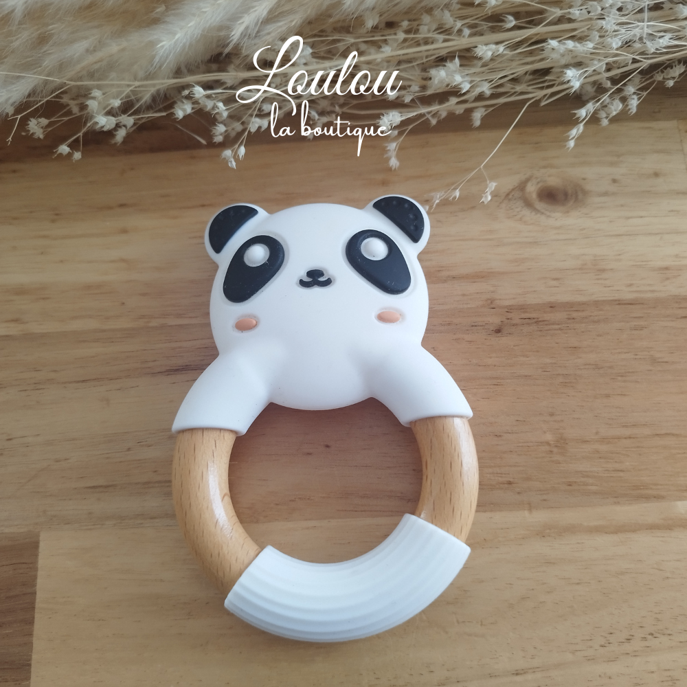 Panda de dentition silicone et bois