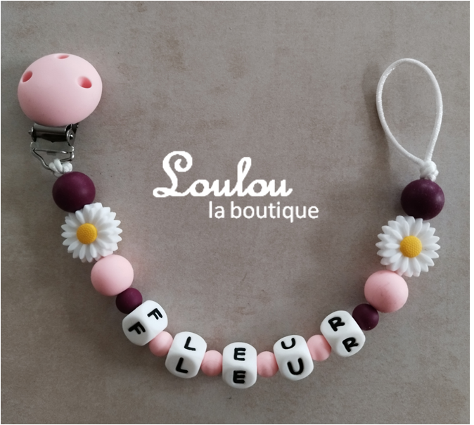 Attache tétine personnalisée printemps