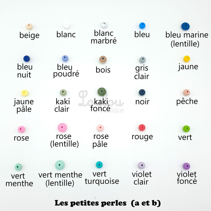 Attache tétine sur mesure 1 - Cadeau naissance - Attache sucette avec prénom sans BPA fait main avec perles sur mesure - www.louloulaboutique.com - Accessoire bébé éveil
