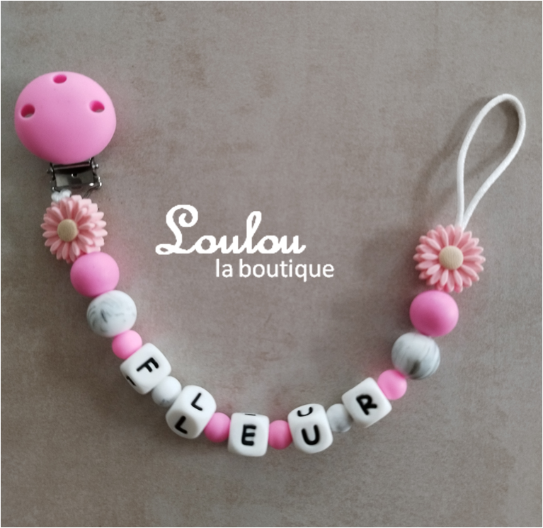Attache tétine personnalisée printemps 2