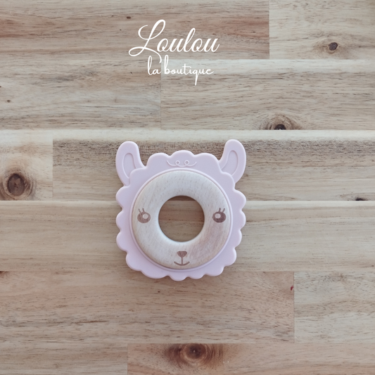 Anneau de dentition mouton silicone et bois